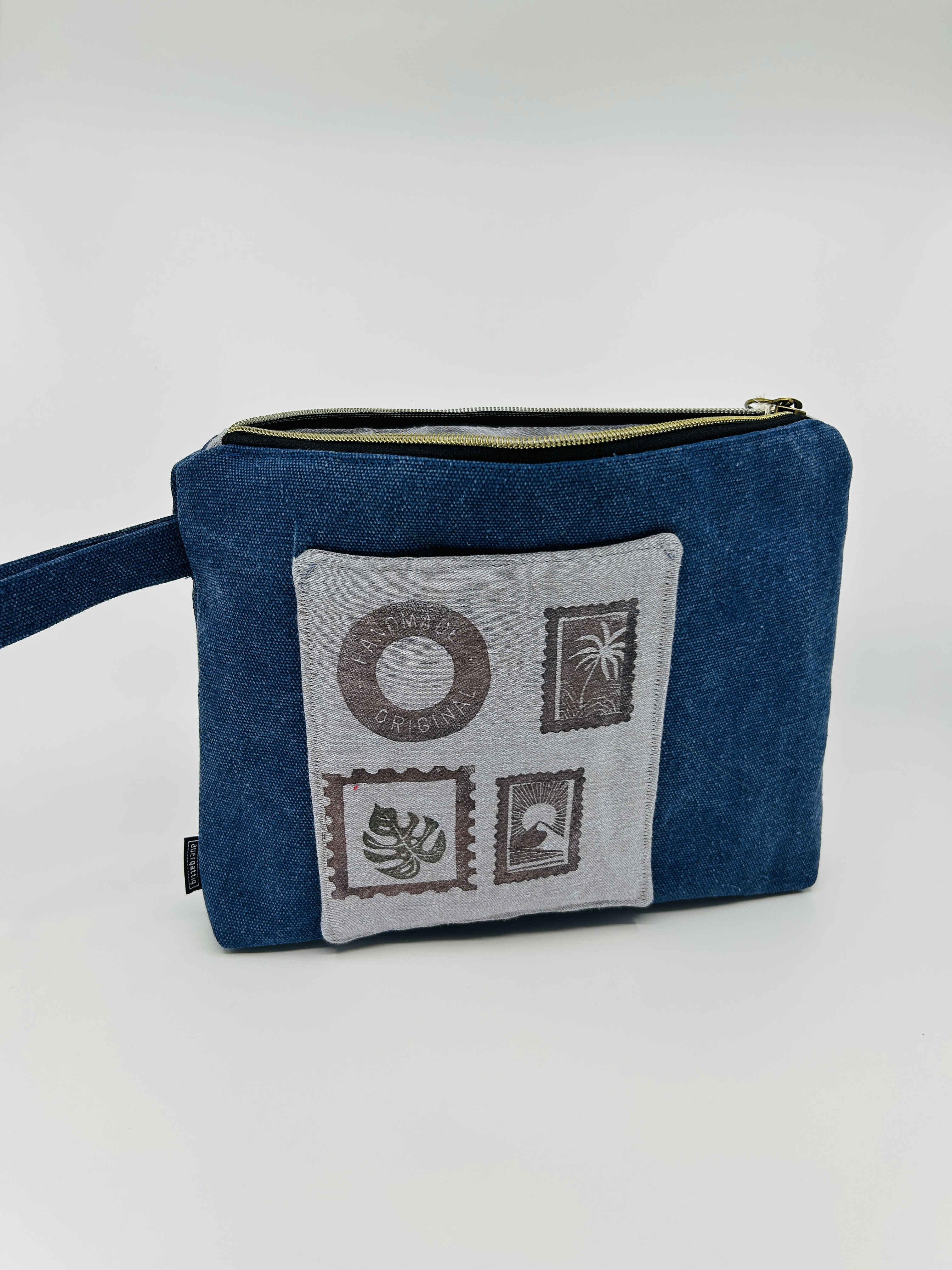 Wattiertes Etui Dunkelblau