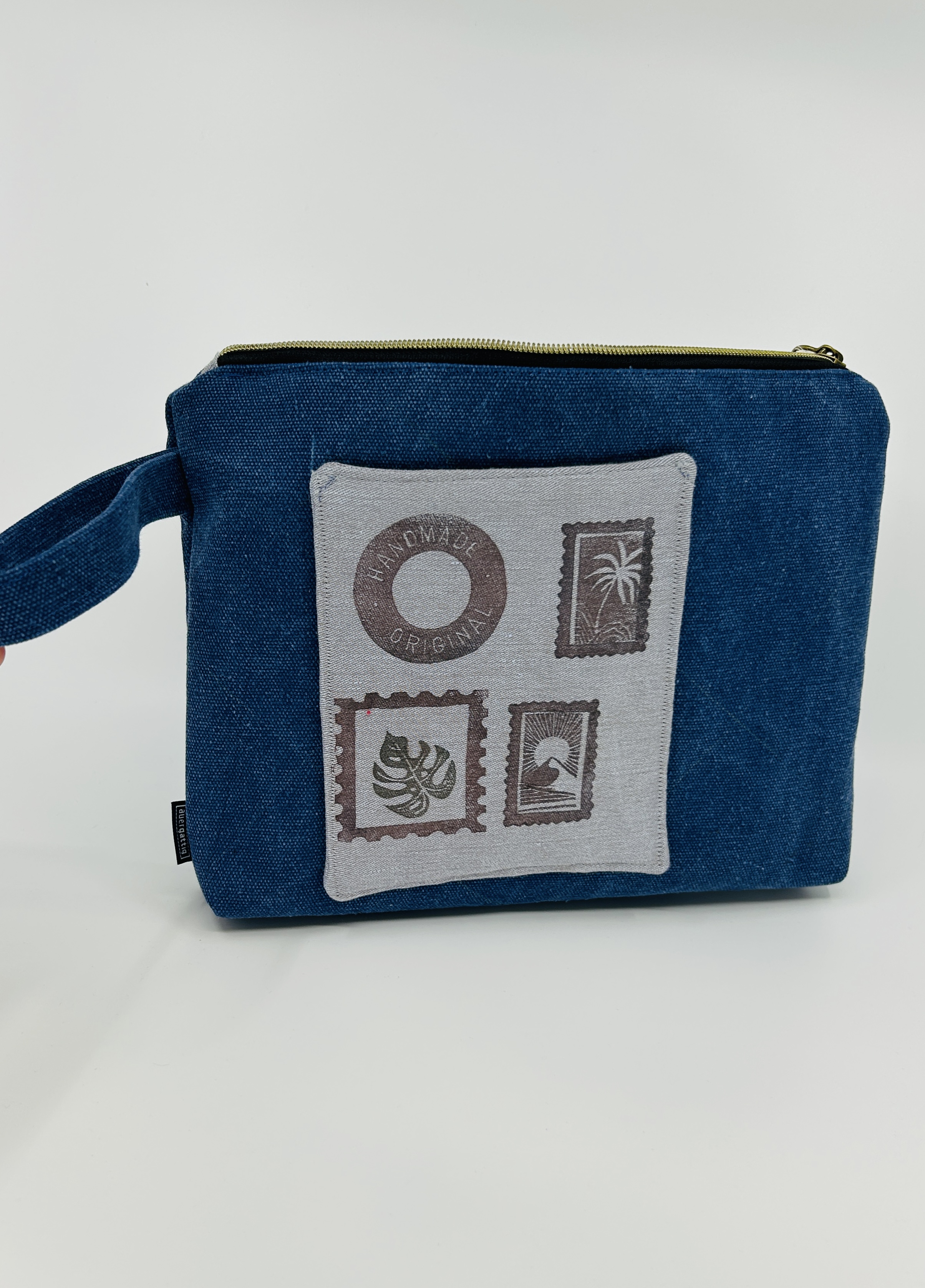 Wattiertes Etui Dunkelblau